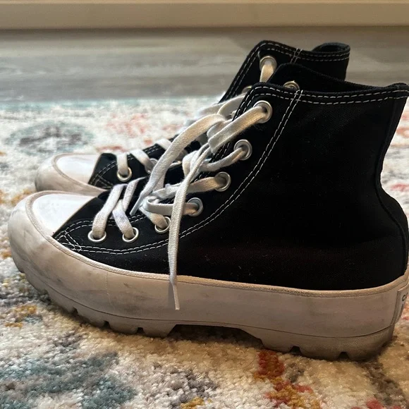 Converse Black High-Top Platform All Star Sneakers - Picture 4 of 5